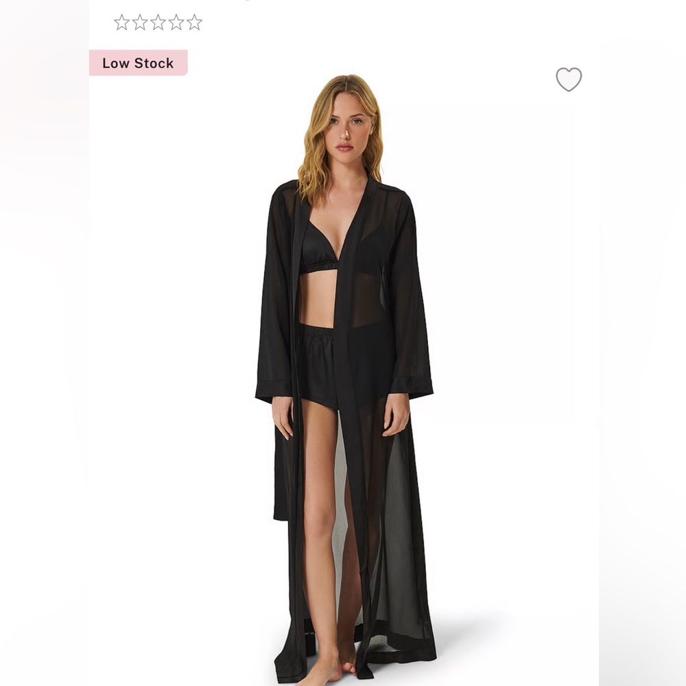 Victoria's Secret Black Chiffon Robe Intimates